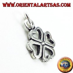 pendentif en argent, trèfle à quatre feuilles