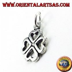 pendentif en argent, trèfle à quatre feuilles