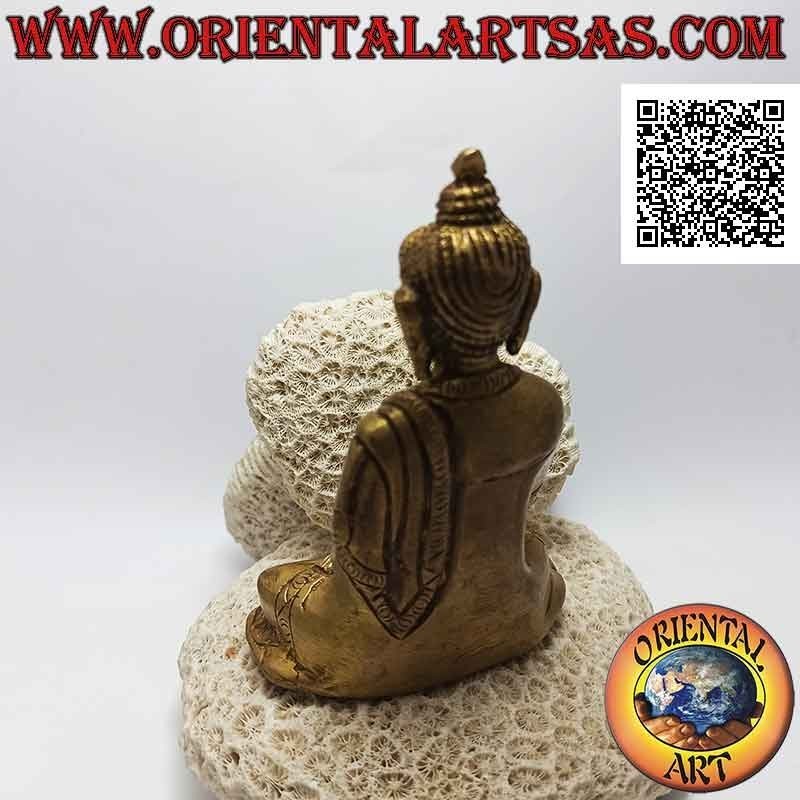 Escultura de Buda "Bhaiṣajyaguru - Buda de la Medicina y Maestro de las Curas" Latón nepalí (12 cm)