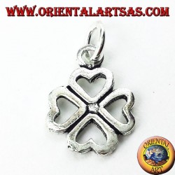 pendentif en argent, trèfle à quatre feuilles