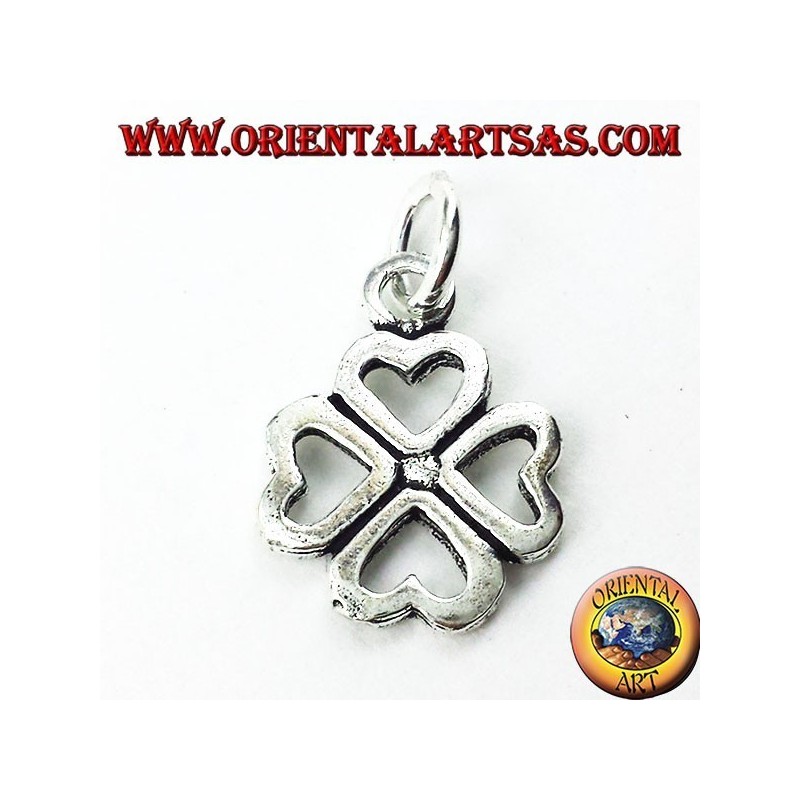 silver pendant, four-leaf clover