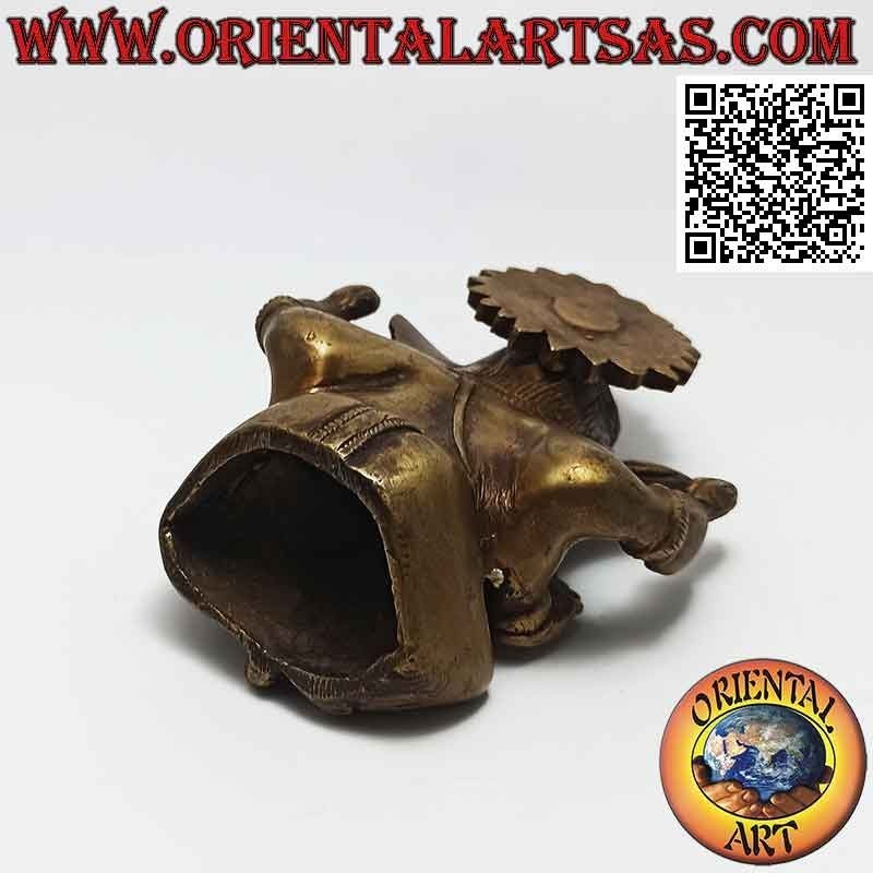 12 cm brass sculpture of Ganesh "the elephant god" Nepalese seated