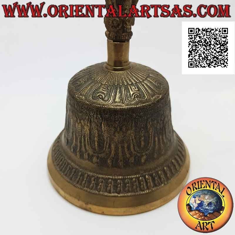 Tibetan bell "Ghanta" with dorje or vajra handle for prayer and meditation (20 cm)