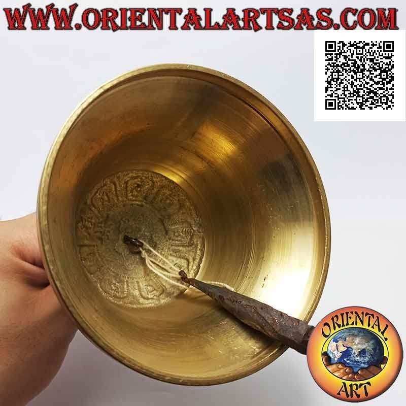 Campana tibetana "Ghanta" con mango dorje o vajra para oración y meditación (20 cm)