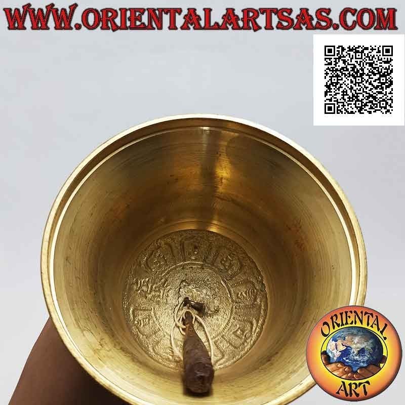 Campana tibetana "Ghanta" con mango dorje o vajra para oración y meditación (20 cm)