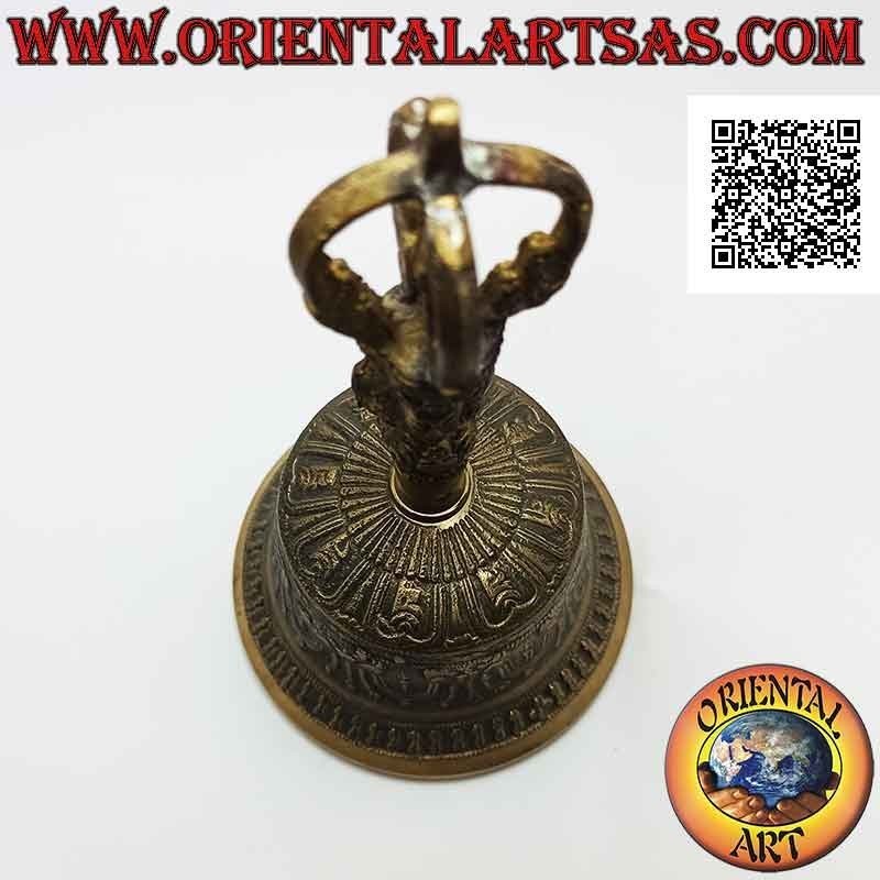 Campana tibetana "Ghanta" con mango dorje o vajra para oración y meditación (20 cm)