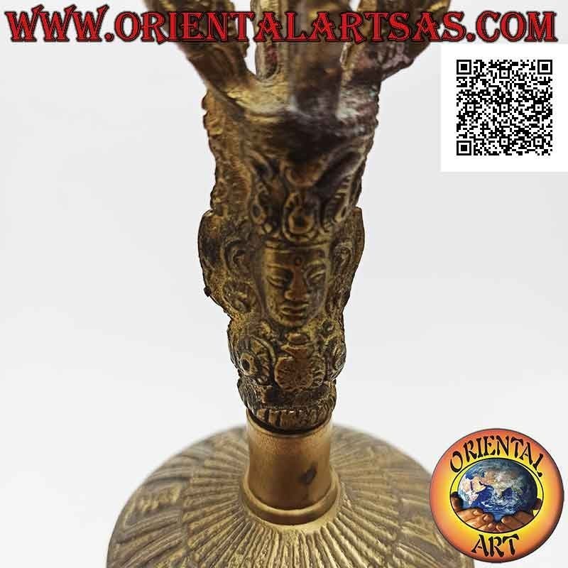 Campana tibetana "Ghanta" con mango dorje o vajra para oración y meditación (20 cm)