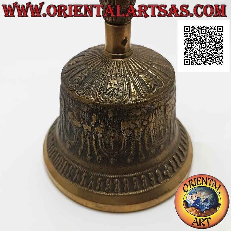 Campana tibetana "Ghanta" con mango dorje o vajra para oración y meditación (20 cm)