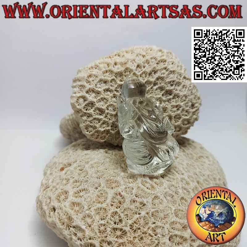 Ganesh sculpture "the elephant God" sitting in 6 cm rock crystal