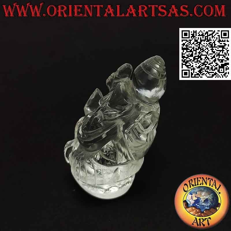 Ganesh sculpture "the elephant God" sitting in 6 cm rock crystal