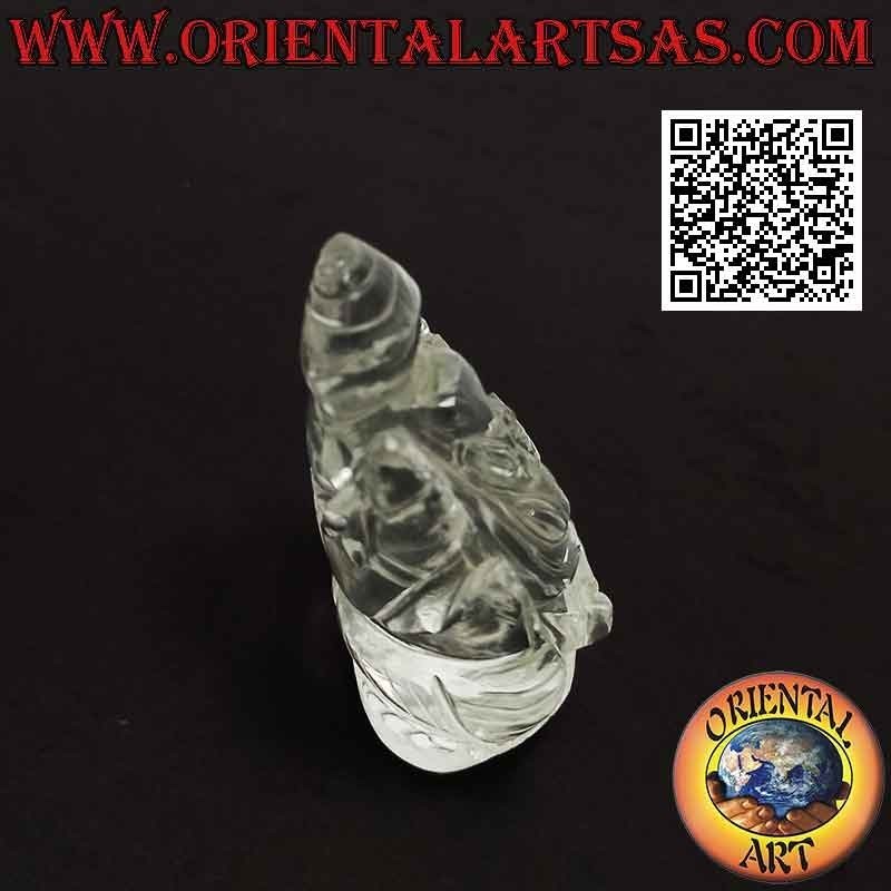 Sculpture Ganesh " le Dieu éléphant " assis en cristal de roche 6 cm