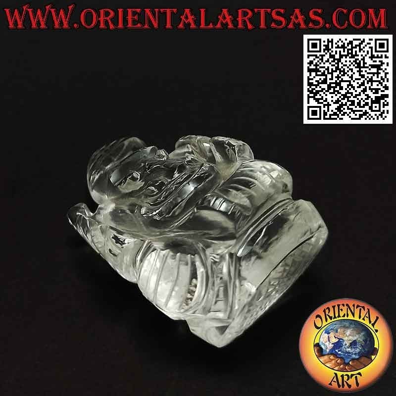 Scultura Ganesh "il Dio elefante" seduto in cristallo di rocca da 6 cm