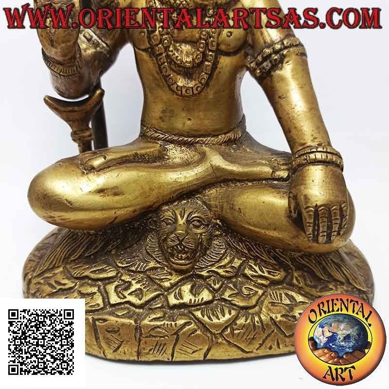 Sculpture of Shiva in classical position, one of the main Hindu deities, in brass 19 cm