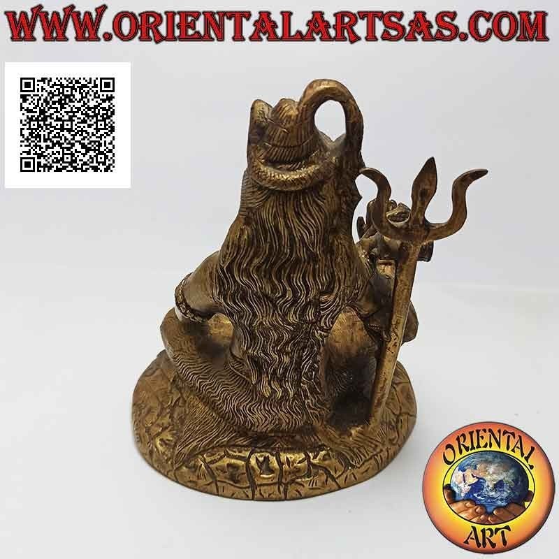 Sculpture of Shiva in classical position, one of the main Hindu deities, in brass 19 cm