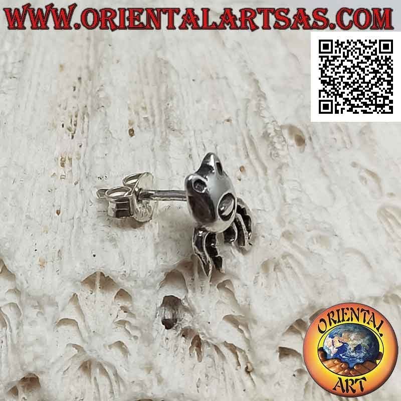 Mini silver earring, the octopus