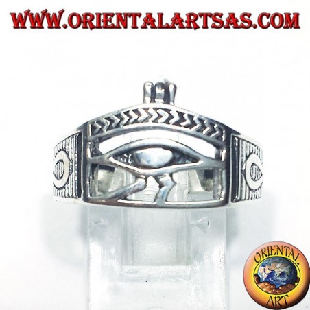 anillo de plata con ojo de Horus Ankh