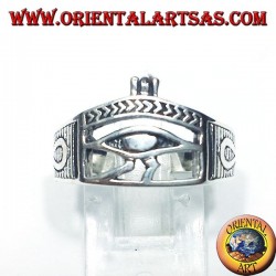 silver ring with Eye of Horus Ankh