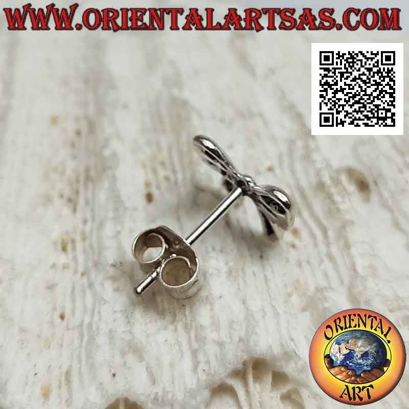 Mini silver earring, the bow