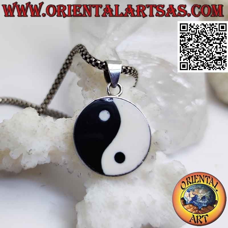 Silber Yin Yang Anhänger "Tao" flach 18 mm Ø