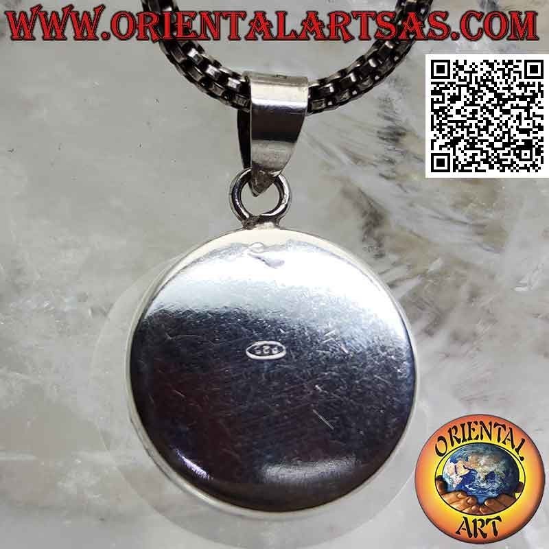 Ciondolo in argento yin yang "Tao" piatto da 18 mm Ø