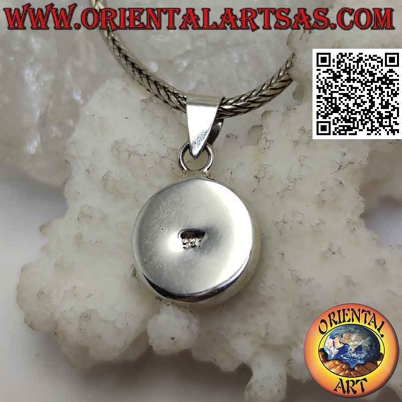 "Tao" yin yang silver pendant with mother of pearl and onyx 12 mm Ø