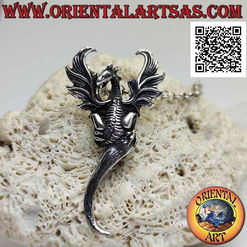 Silver pendant, the dragon of the resurrection