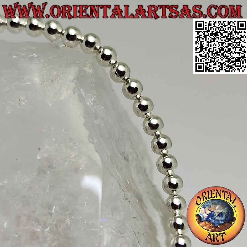 Bracciale Argento 925 con Palline 3mm su Elastico | Oriental Art