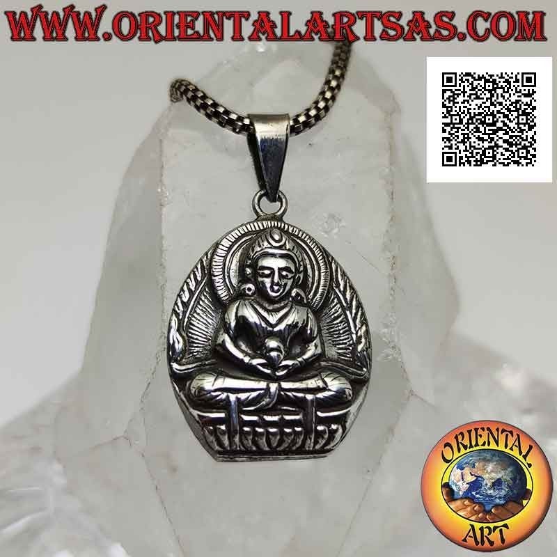 Ciondolo in argento, il Buddha "Dhyana Mudra - simbolo di meditazione e saggezza"