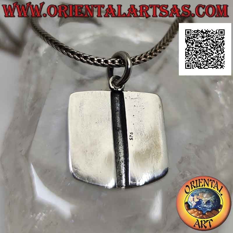 Ciondolo in argento medaglietta con Wiracocha, divinità maggiore Inca in bassorilievo