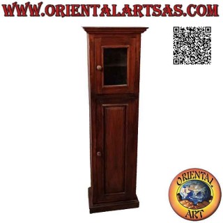 Vitrina / mueble alto columna con dos puertas (cristal y madera) con 5 baldas de 120 cm