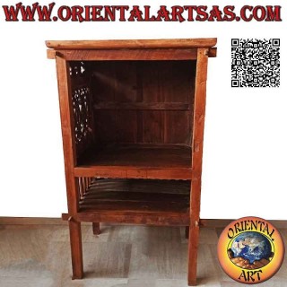 Mobile antico porta TV con decoro intagliato a mano in legno antico di teak