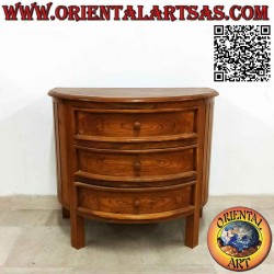 Halbmondkommode mit drei...