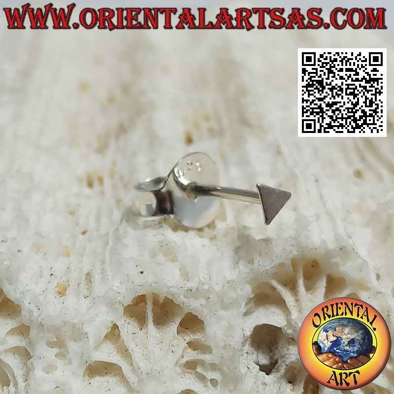 Mini orecchino / puntino da naso in argento, il triangolo liscio e piatto