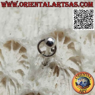 Mini earring / noseband in silver, the ball with the inserted headband
