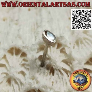 Mini earring / nose dot in silver with nacre shuttle