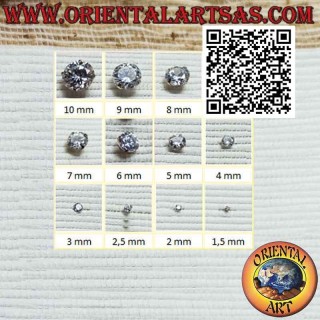 Mini Ohrring in Silber, facettierter Zirkon Lichtpunkt (rund)