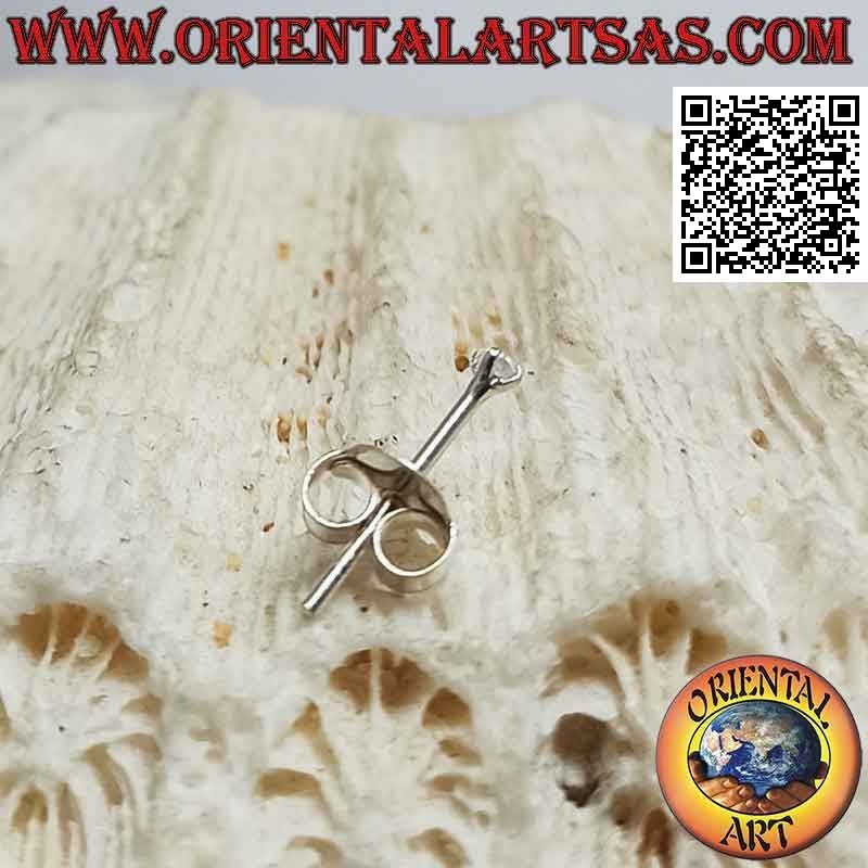 Pendiente mini en plata, punto de luz de circonita facetada (redonda)