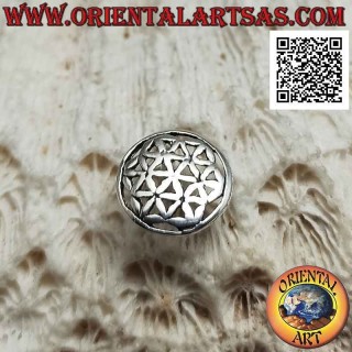 Mini boucle d'oreille en argent, fleur de vie (grande)