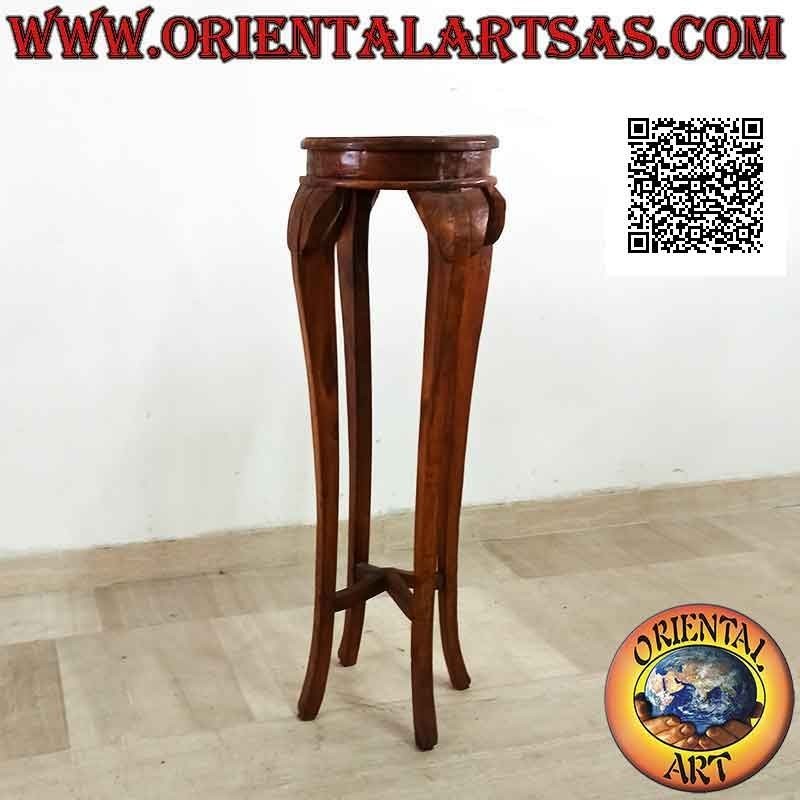 Tabouret haut (étagère auxiliaire) avec plateau rond et pieds galbés et arrondis (100 cm)