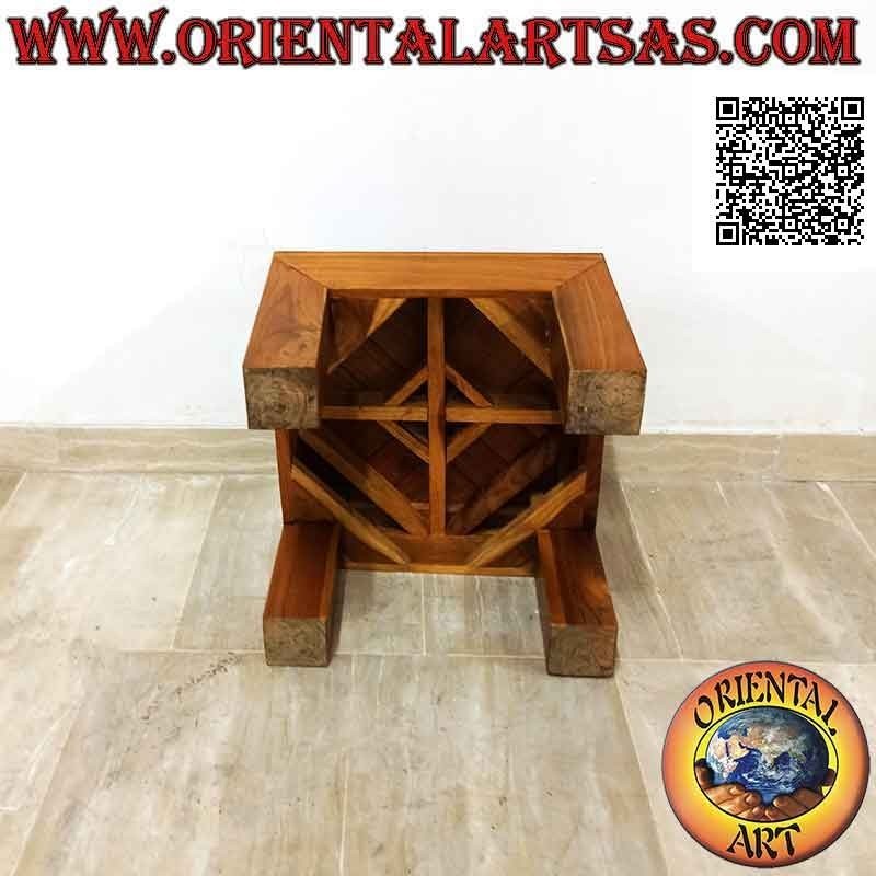 "Essential" style square square coffee table in teak wood (40 * 40)