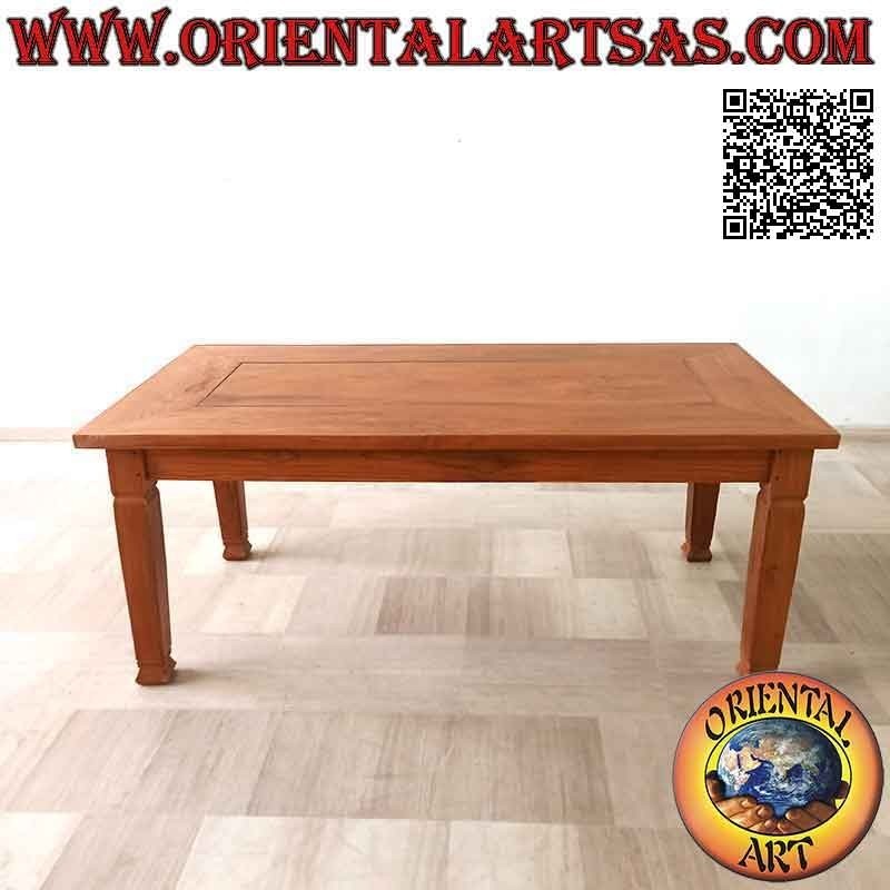 Mesa rectangular masiva extraíble de estilo "esencial" en madera de teca (200 * 100)