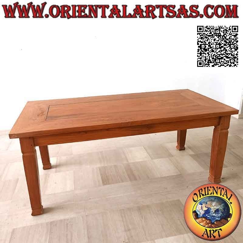 Mesa rectangular masiva extraíble de estilo "esencial" en madera de teca (200 * 100)