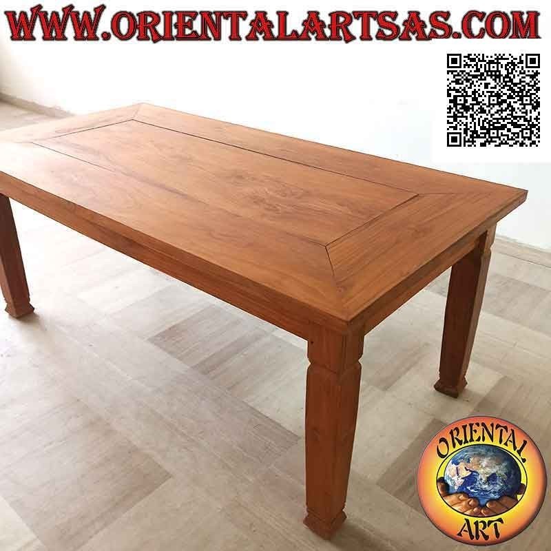 Mesa rectangular masiva extraíble de estilo "esencial" en madera de teca (200 * 100)