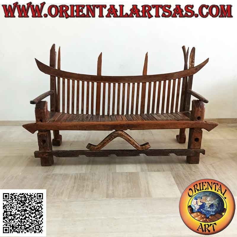 Banc Japan 3 Places Bois de Teck Ancien Recyclé 195cm
