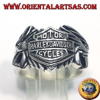 Silberring Harley Davidson zwischen zwei Adler