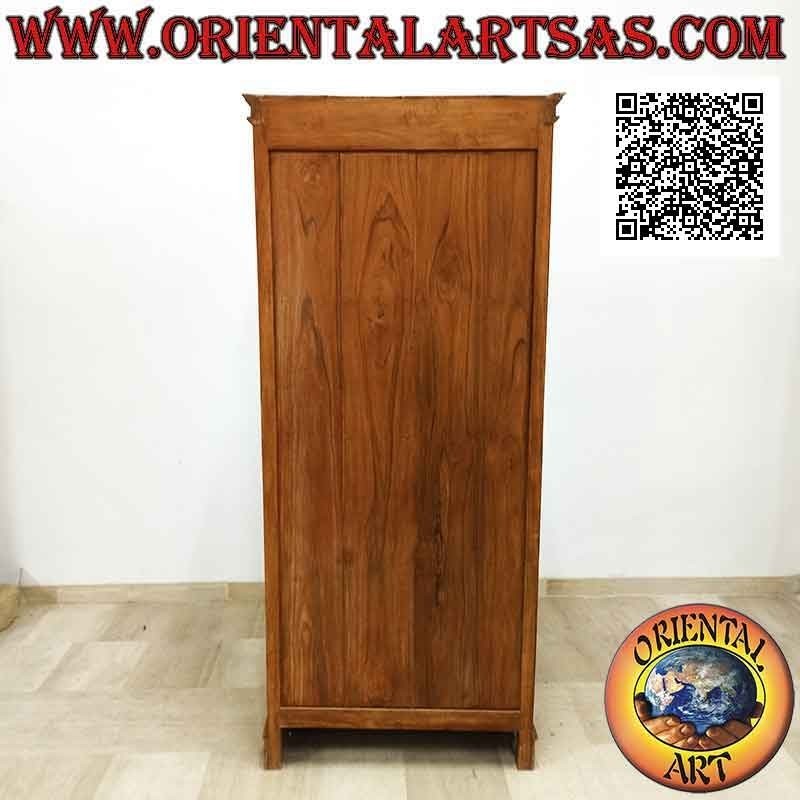 Bookcase with four shelves and two drawers with Doric columns frame in teak wood (80x40)