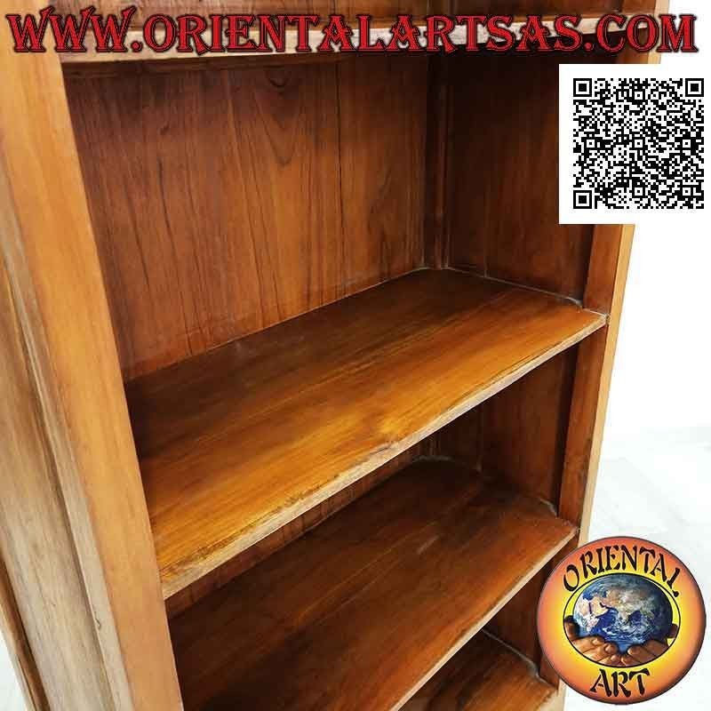 Bookcase with four shelves and two drawers with Doric columns frame in teak wood (60x40)