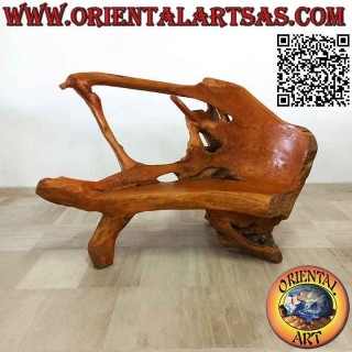 Panca poltrona in radice naturale di legno teak (100h x 147x86)