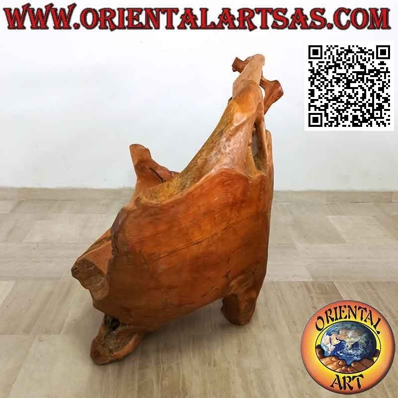 Fauteuil banc en racine de teck naturel (100h x 147x86)