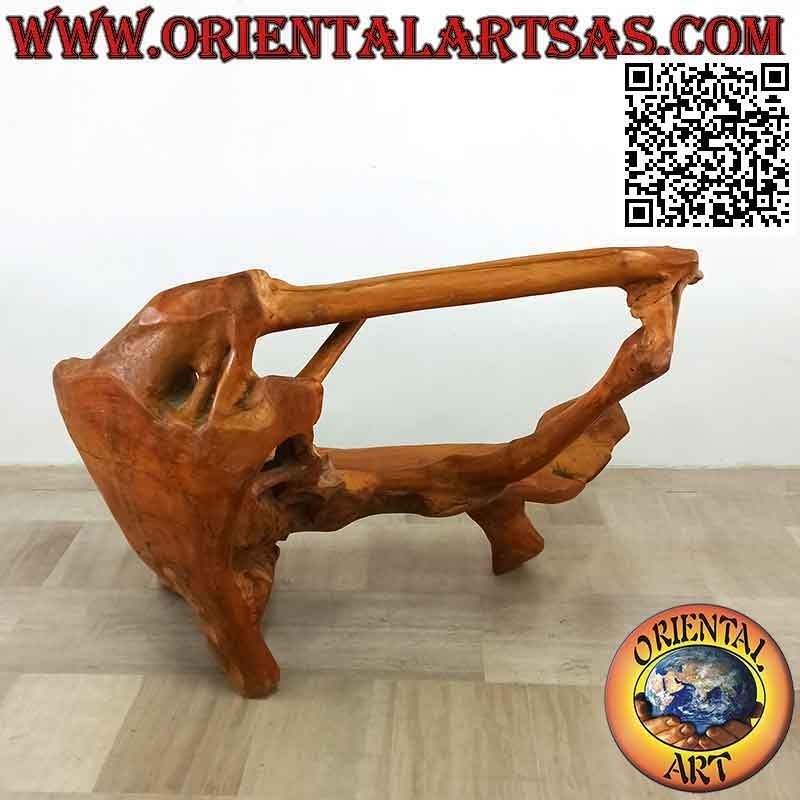 Banco sillón en raíz de teca natural (100 x 147 x 86)